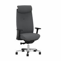Savo XO kontorstol med lysegrå tekstil og krom fodkryds