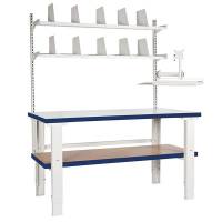 Pakkebord med 2 hylder og skærmholder 1500x800mm