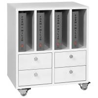 Mora mobilt elevskab med 4 skuffer 720x600x400mm hvid