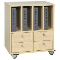Mora mobilt elevskab med 4 skuffer 720x600x400mm birk