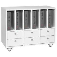 Mora mobilt elevskab med 6 skuffer 720x900x400mm hvid