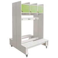 Eira dobbelt garderobe gulvmodel med hjul 2x3 pladser