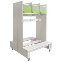 Eira dobbelt garderobe gulvmodel med hjul 2x4 pladser