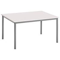 Office kantinebord 120x80cm hvid med alugrå stel