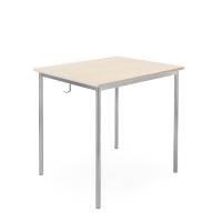 Office elevbord 70x60cm birk HPL på alugrå understel