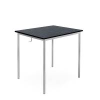 Office elevbord 70x60cm sort mønstret HPL på alugrå understel