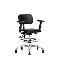 Dynamic arbejdsstol med PU-skum, armlæn og glidefod 400-530mm sort