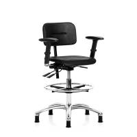 Dynamic arbejdsstol med PU-skum, armlæn og glidefod 520-700mm sort