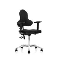 Dynamic arbejdsstol 420-550mm med armlæn og trægt rullende hjul