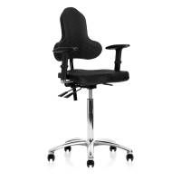 Dynamic arbejdsstol 620-870mm med armlæn og let rullende hjul