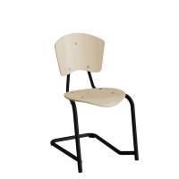 Nian elevstol med sæde og ryg i birk laminat og sort stel
