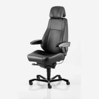 KAB Seating Director 24-timers kontorstol i sort skind