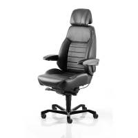 KAB Seating Executive 24-timers kontorstol i sort skind