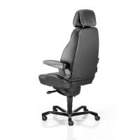 KAB Seating Executive 24-timers kontorstol i sort skind