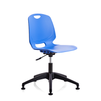 Amigo elevstol med blåt sæde og glidesko