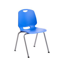 Amigo elevstol med blåt sæde og alugråt stel