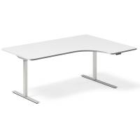 Office hæve-sænkebord højre 180x120cm hvid med sølv stel
