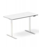 Office hæve-sænkebord 120x60cm hvid med hvidt stel