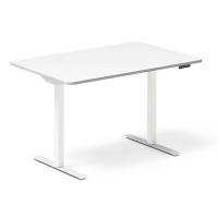 Office hæve-sænkebord 120x80cm hvid med hvid stel