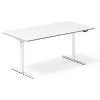 Office hæve-sænkebord 160x80cm hvid med hvidt stel