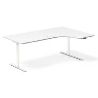 Office hæve-sænkebord højre 200x120cm hvid med hvidt stel