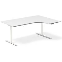 Office hæve-sænkebord højre 180x120cm hvid med hvidt stel