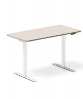 Office hæve-sænkebord 120x60cm i birk med hvidt stel
