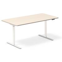 Office hæve-sænkebord 160x80cm birk med hvidt stel