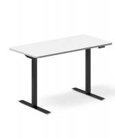 Office hæve-sænkebord 120x60cm hvid med sort stel