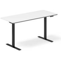 Office hæve-sænkebord 140x60cm hvid med sort stel