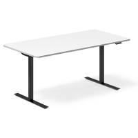 Office hæve-sænkebord 160x80cm hvid med sort stel