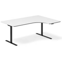 Office hæve-sænkebord højre 180x120cm hvid med sort stel