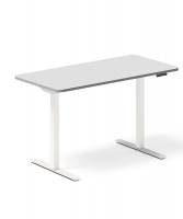 Office hæve-sænkebord 120x60cm lysgrå med hvidt stel