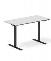Office hæve-sænkebord 120x60cm lysgrå med sort stel