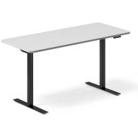 Office hæve-sænkebord 140x60cm lysgrå med sort stel