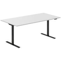 Office hæve-sænkebord 180x80cm lysgrå med sort stel