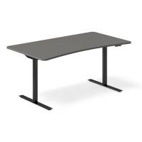 Hæve-sænke bord med bue 160x80cm antracit med sort stel