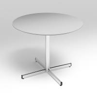 Cruzo konferencebord Ø120cm i lys grå laminat med alugråt stel