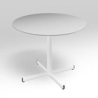 Cruzo konferencebord Ø120cm i lys grå laminat med hvidt stel