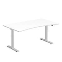 Ekoflex Hæve-sænkebord med bue 160x90cm hvid med sølv stel