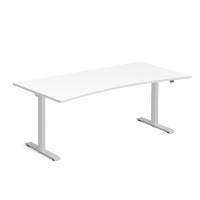 Ekoflex Hæve-sænkebord med bue 180x90cm hvid med sølv stel
