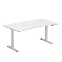 Ekoflex Hæve-sænkebord med bue 160x90cm lysgrå med sølv stel