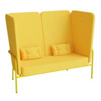 Tittut loungesofa 160 cm med gul tekstil og gult stel