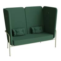 Tittut loungesofa 160 cm med grøn tekstil og grønt stel
