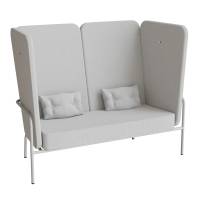 Tittut loungesofa 160 cm med grå tekstil og alugråt stel