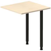 Office skrivebord tilbygning 60x60cm i birk med sort stel