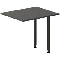 Office skrivebord tilbygning 80x60cm i antracit med sort stel