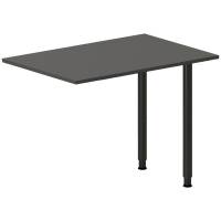 Office skrivebord tilbygning 100x60cm i antracit med sort stel