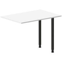 Office skrivebord tilbygning 100x60cm i hvid med sort stel