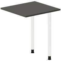 Office skrivebord tilbygning 60x60cm i antracit med hvidt stel